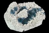 Cubic, Blue-Green Fluorite Crystals on Quartz - China #128930-2